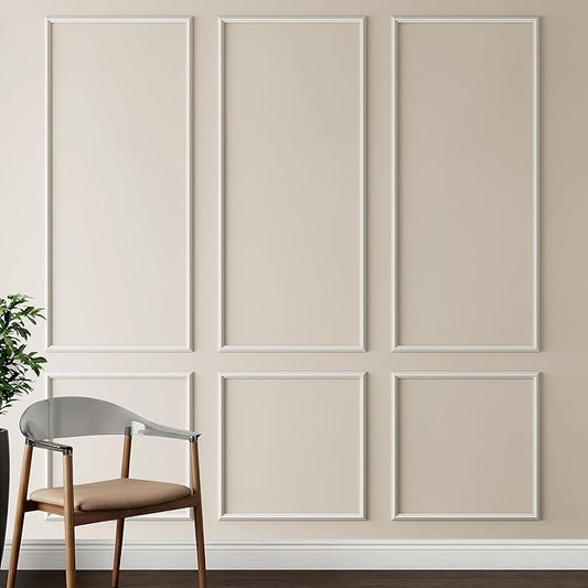 Peel and Stick Wall Molding Kit, INMOZATA 3 Sets 3D Pre-Cut Accent Molding Trim Wainscoting Panels for Interior Wall Decor Living Room Bedroom Entryway (54" x 24")