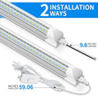 CNSUNWAY LED Shop Lights 2FT, 20W High-Efficiency Under Cabinet Lighting 6500K Cool White, V-Shaped Linkable T8 Shop Light for Workbench, Kitchen, Workshop, Basement, ETL Listed (6 Pack)