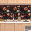 Dark Floral Peel and Stick Wallpaper Vintage Orange/Red Floral Contact Paper 17.5