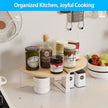 Corner Shelf Countertop Organizer - Set of 2 Corner Shelves for Kitchen Cabinet Organizer, Spice Rack, Stackable Bathroom Stand and Storage, Sink Rack, Corner Cabinet, Counter Decor, Natural Beige