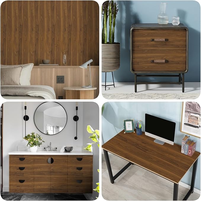 Decoroom Wood Grain Contact Paper Peel and Stick, Vintage Thicken Wood Contact Paper for Cabinets Furniture, Natural Wood Wallpaper Self-Adhesive Removable Waterproof Vinyl Film 15.7 in X 393 in