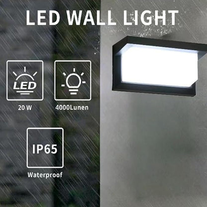 Wrasse Outdoor Wall Sconces Light 2000 Lumen 20W Wall Proch Lights 6500K Exterior Lighting fixtures120V Modern Mount Sconce Lamp for House Outside