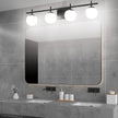 Ralbay Black Vanity Lights for Bathroom Milky Glass Mid Century Modern Bathroom Vanity Wall Light Over Mirror, Black 4-Lights