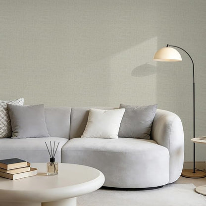 practicalWs Cream Contact Paper 17.7 inch x 118 inch Grasscloth Texture Peel and Stick Wallpaper Removable Renter Friendly Wallpaper for Locker, Cabinets, Countertop, Wall Decor and Renovation