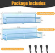 Magnetic Spice Rack for Refrigerator, 2 Pack Metal Magnetic Shelf Blue, Moveable Spice Organizer with Hooks, Super Magnetic Fridge Shelf for Kitchen Organization and Storage