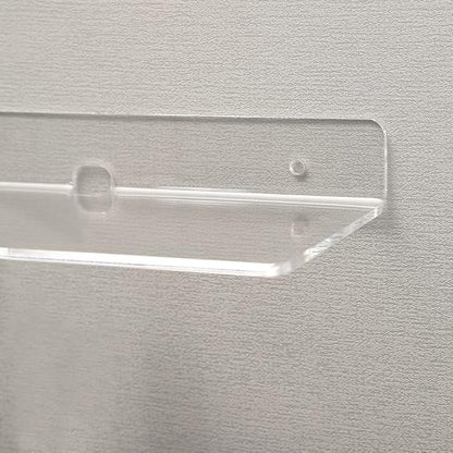 IEEK 4 PCS Clear Small Acrylic Floating Wall Shelves,9 Inch Adhesive Display Shelf for Nintendo Switch/Smart Speaker/Security Cameras/Action Figures,No Damage Expand Wall Space