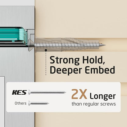 KES Glass Shelves for Bathroom, 24 Inches Bathroom Floating Shelf with Tempered Glass and Brushed Nickel Bracket Wall Mount 2 Pack, BGS3201S60-2-P2