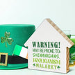 Funny St. Patrick's Day Decor, Shamrock Decorations, St. Patricks Day House Shaped Wood Block Sign, Home Office Decor for Desk Table Shelf