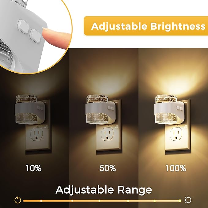 L LOHAS LED Night Light, 3CCT Bubble Night Lights Plug into Wall,3000K/4000k/5000K Adjustable Night Light,Dimmable Nightlights with Dusk to Dawn Sensor for Rooms Bathroom Hallway