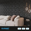 Art3d 33-Pack 3D Wall Panels for Interior Wall Decor, Modern Diamond Textured Accent Wall Paneling for Gaming Living Room TV Wall Background, 12 x 12 inch Black