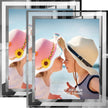 IZIDDO 8x10 Picture Frames Set of 2, Sliver Photo Frame for Tabletop, Glass Picture Frame, Horizontally or Vertically