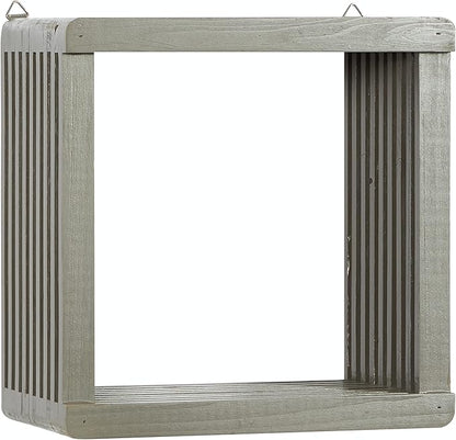 Deco 79 Wall Shelf, 12" L x 7" W x 12" H, Grey