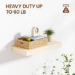 Heimlove 16 Inch Floating Shelves for Wall Solid Wood Shelves Set of 2,Wall Mounted Rustic Wood 8 Inch Deep Floating Shelf with Invisible Brackets for Bedroom Kitchen Living Room