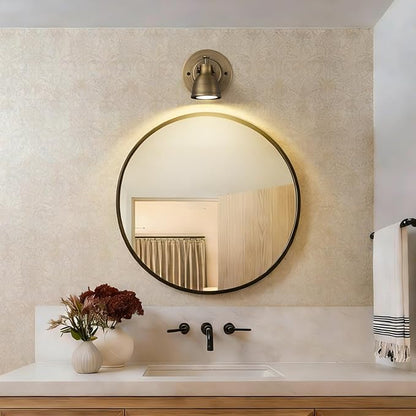 Small Wall Sconce Hardwired Single - Vintage Oil Rubbed Bronze Art Deco Indoor Mini Bell Light Fixture for Bathroom Vanity Bedroom Bedside Reading Hallway Living Room Kitchen Hall Picture