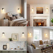 VerRon Set of 2 Wall Sconces for Bathroom, Modern Vanity Light Fixtures, Gold Wall Mount Lighting Lanterns, Farmhouse Wall Lights with Double Clear Glass Shade for Bedroom Living Room Mirror Hallway