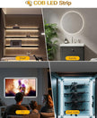 Under Cabinet Lighting Wireless, 2 Pack 5000mAh 13FT COB Motion Sensor Led Light Strips Indoor, Rechargeable Battery Powered Motion Activated Stair Shelf Closet Cabinet Counter Led Strip Tape Lights