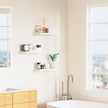 Floating Shelves for Wall, White Wood WallShelf Set of 3, 16