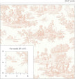 NextWall Chateau Toile Peel and Stick Wallpaper (Blush)