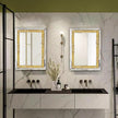 2 Piece Wall Mirrors, Crush Diamond Wall Decor, Gold Color Decorative Mirrors for Living Room, Bedroom, Bathroom. (11'x15')