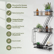Fire Escape Wall Shelf - New York Decorative Ladder Shelf, Wall Art Floating Shelf Black Metal Shelves for Bedroom, Home Office Storage and Display (3-Tier)