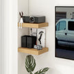 12 Inch Deep Floating Shelves | 16 Inch Oak Floating Shelves Set of 2 | 16W x 12D Rustic Shelves for Wall | Deep Wood Shelves for Living Room Bathroom Kitchen Bedroom