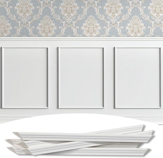 3-Frame 20" x 30" Premade Accent Wall Molding Kit, Ready-to-Assemble Wainscoting Panels, Pre-Cut Chair Rail Moulding Trim Picture Frame for Home Décor