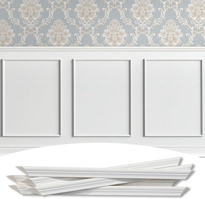 3-Frame 16" x 24" Premade Accent Wall Molding Kit, Ready-to-Assemble Wainscoting Panels, Pre-Cut Chair Rail Moulding Trim Picture Frame for Home Décor
