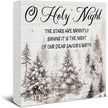 Holy Night Christmas Decor, Christian Decorations, Christmas the Nativity Wooden Sign Rustic Home Shelf Desk Decor 5 x 5 Inches