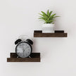 Small Floating Shelves for Wall Decor, Wall Mounted Wood Shelf for Bedroom, Living Room, Bathroom, Kitchen, Nursery, Display Ledge Shelf with Lip Set of 2-8 Inches, Walnut