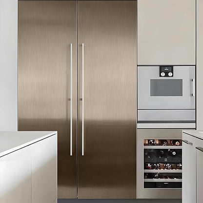 Stainless Steel Contact Paper 15.7"x 472" Thickened Gold Metallic Peel and Stick Wallpaper for Appliances Decorative Self Adhesive Stainless Steel Contact Paper for Fridge Kitchen Dishwasher Cabinets