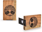 NIRMAN Office Bookends Iron & Acacia Wood Tree of Life Office Bookends for Shelves or Bookcase Heavy Bookends, Home Décor Gift (4