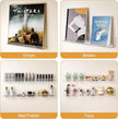 8 Pack Vinyl Record Shelf Wall Mount, 12-Inch Clear Acrylic Album Storage Holder, Floating Display Shelves for Wall Decor, Magazine Shelf, Kids Bookshelf, Suitable for Bedroom, Living Room