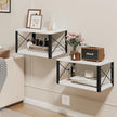 Homode Floating Night Stand, Modern Bedside Shelf Wall Mount, Wood Hanging Nightstand with Wire Hole, Floating Side Table for Bedroom Bathroom Living Room Small Places, White