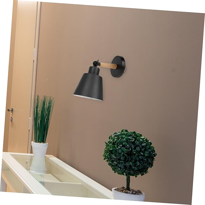 Garneck Chic Modern Wall Light Indoor Wall Lamp Simple Sconce for Bedroom Corridor Living Room Easy to Install Black Nordic Style Decorative Fixture