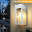 2 Pack Porch Lights Outdoor Wall Sconce, Outdoor Light with GFCI Outlet, Waterproof Exterior Wall Lantern Light Fixtures, Anti-Rust Wall Lamp with Clear Glass for Patio Doorway Garage- White