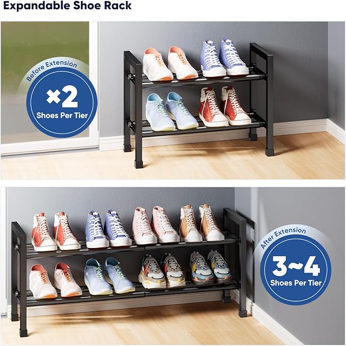 Abiglifty 2-Tier Expandable Shoe Rack,17
