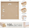 puthiac 10x10 Solid Oak Wood Picture Frame, Fits 6x6 with Mat or 10x10 Without Mat, Wall Display Only, Plexi Front, 3 Pack, Natural Oak