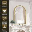 Arched Mirrors for Wall, Brushed Metal Frame Mirror, Arch Bathroom Vanity Mirror for Living Room Bedroom Mantel Hallways Home Decor Aluminum Alloy Frame 26
