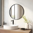 Fabuday Black Circle Mirror for Wall Decor 18 Inch - Bathroom Round Mirror with Matte Frame, Small Circular Mirrors for Entryway, Hallyway, Living Room, Bedroom