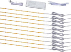 10 Pcs COB LED Strips Bright Dispaly Case Under Cabinet Light,Touch Sensor, Bedrooms Shelf, Wardrobes Cabinet,Cupboard Efficient Illumination Light (Warm White, 10 * 2Ft LED Strips