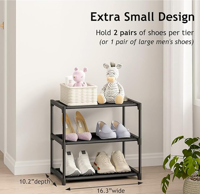 3 Tier Extra Small Shoe Rack (16.3