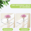 12 Inch L-Shaped Acrylic Floating Shelf Clear Wall Mounted Shelves Invisible 5MM Thick Shelf for Wall Storage Clear Shelves for Makeup Photo Picture Book Record Display 4 Pack