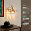 Set of 2 Crystal Battery Operated Wall Sconce, Rechargeable Battery Powered Wall Lamp with Remote Control, Modern Dimmable Wall Lights for Bedroom Bathroom(Tawny, Gold Base)