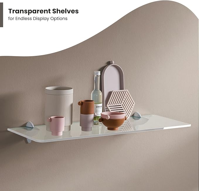 Fab Glass and Mirror Custom Acrylic Glass Shelves for Wall - 1/2