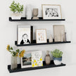 Axeman 30 Inch Floating Shelves | Black Picture Ledge Shelf Set of 3 | Rustic Wood Wall Shelves with Lip | 30