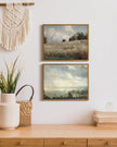InSimSea Framed Canvas Wall Art Vintage Decor, Cornfield Countryside Scenery Rustic Farmhouse Wall Decoration, Country Decor Wall Art for Bedroom, Living Room Kitchen Bathroom, 11