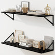 Fun Memories Deep Floating Shelves for Wall, 36W x 8D Wall Mounted Shelves Set of 2, Wide Display Ledge Shelf with Sturdy Metal Brackets for Living Room, Bathroom, Bedroom and Kitchen, Black