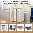 White Bookends 4 Pieces, Tree Design Modern Metal Bookends for Shelves, Unique Tree Book Ends Decorative Book Organizer for Desk, Decorative Shelve Book Stopper for Home Office
