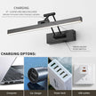 Rechargeable Lights for Pictures on wall Battery Operated Black 15.7 Inch Wall Lights with Swing Arm and Timer Function Cordless Art Light with Remote Timer for Paintings,Gallery