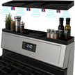 Silicone Magnetic Over the Stove Shelf for Back of Stove - Magnetic Stove Top Shelf and Over Stove Shelf, Over Oven Shelf for Top of Stove, Over the Stove Spice Rack, Includes 6 Extra Plates (Black)